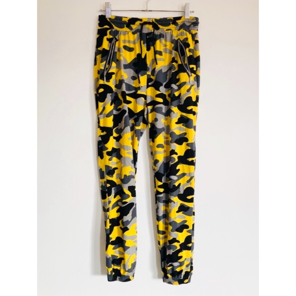 Yellow Camo Jogger Pants - Women